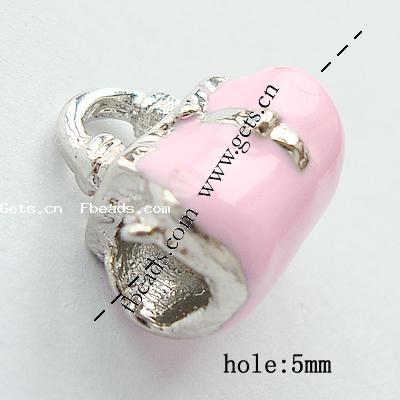 Enamel Zinc Alloy European Beads, Handbag, plated, without troll & large hole, more colors for choice, 13x13x10mm, Hole:Approx 5mm, Sold By PC