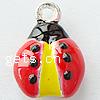 Zinc Alloy Enamel Pendants, Ladybug, plated Approx 2mm 