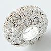 Rhinestone European Beads, with Zinc Alloy, Rondelle, plated cadmium free Approx 5mm 