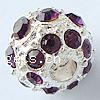 Rhinestone Zinc Alloy Beads, with Zinc Alloy, Round, plated nickel free, 11mm Approx 3mm 