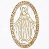 Filigree Brass Stampings, Virgin Mary, plated, hollow 
