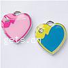 Zinc Alloy Enamel Pendants, Heart, platinum color plated, with rhinestone Approx 4mm 