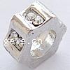 Rhinestone Zinc Alloy European Beads, Rondelle, plated, without troll & with rhinestone nickel, lead & cadmium free Approx 5.5mm 