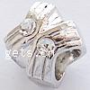Rhinestone Zinc Alloy European Beads, Letter, plated, without troll & with rhinestone Approx 5.5mm 
