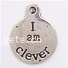 Zinc Alloy Message Pendants, Flat Round, plated nickel, lead & cadmium free Approx 2mm 