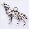 Zinklegierung Tier Anhänger, Wolf, plattiert, keine, frei von Nickel und Blei, 26x18x4mm, Bohrung:ca. 2mm, 300PCs/Tasche, verkauft von Tasche