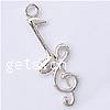 Musical Instrument Shaped Zinc Alloy Pendants, Music Note, plated nickel, lead & cadmium free Approx 2mm 