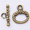 Zinc Alloy Toggle Clasp, Oval, textured & single-strand nickel, lead & cadmium free  Approx 3mm 