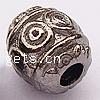 Zinc Alloy Large Hole Beads, Drum, plated, textured cadmium free Approx 2mm, Approx 