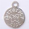 Zinc Alloy Message Pendants, Flat Round, plated nickel, lead & cadmium free Approx 2mm 