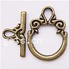 Zinc Alloy Toggle Clasp, Oval, single-strand nickel, lead & cadmium free  Approx 