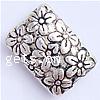 Zinc Alloy Flat Beads, Rectangle, plated, with flower pattern Approx 1mm, Approx 