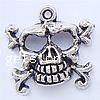 Zinc Alloy Skull Pendants, plated Approx 2mm, Approx 