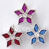 Enamel Zinc Alloy European Beads, Star, plated, Customized & without troll & with rhinestone & large hole Approx 4.5mm 