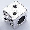 Zinc Alloy European Beads, Cube, plated, without troll 9mm Approx 5mm 