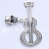 Musical Instrument Shaped Zinc Alloy Pendants, Guitar, plated, with skull pattern nickel, lead & cadmium free Approx 