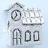 Zinc Alloy European Beads, House, plated, without troll Approx 4.2-4.5mm 
