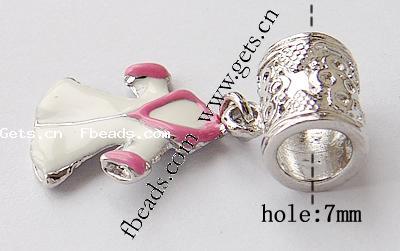 Zinc Alloy European Pendants, Coat, plated, without troll & enamel, more colors for choice, nickel, lead & cadmium free, 34x18x2mm, Hole:Approx 7mm, Sold By PC