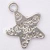 Zinc Alloy Star Pendant, plated, textured nickel, lead & cadmium free Approx 1.5mm 