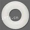 Gummi Stopper Perlen, Kreisring, weiß, 6mm, Bohrung:ca. 2mm, 10000PCs/Tasche, verkauft von Tasche