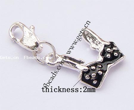 Zinc Alloy Enamel Pendants, brass lobster clasp, plated, more colors for choice, 10x5x4mm,12x13x2mm, Hole:Approx 4x2mm, Length:26 , Sold By PC