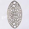 Filigree Stainless Steel Stamping Connector, Flat Oval, hollow, original color 