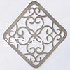 Filigree Stainless Steel Stamping Pendant, Rhombus, hollow, original color 