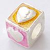perles pandore en laiton à émail, cube, Placage, sans filetage, plus de couleurs à choisir Environ 4.5mm, Vendu par PC