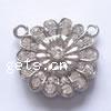 Zinc Alloy Magnetic Clasp, Flower, plated, with rhinestone Approx 2mm 