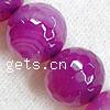 Natürliche Rosa Achat Perlen, rund, facettierte, 14mm, Bohrung:ca. 1.2mm, Länge:15 ZollInch, ca. 28PCs/Strang, verkauft von Strang