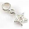 Zinc Alloy European Pendants, Star, plated, without troll nickel, lead & cadmium free, 8mm 