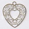 Filigree Stainless Steel Stamping Pendant, Heart, hollow, original color Approx 2mm 