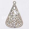 Filigree Stainless Steel Stamping Pendant, Teardrop, hollow, original color Approx 1.5mm 
