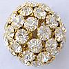 Ball Rhinestone Spacer, Brass, Round, plated, with rhinestone & hollow 30mm Approx 4mm 