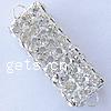 Rhinestone Metal Alloy Connector, Rectangle, plated, with Mideast rhinestone Approx 3mm 