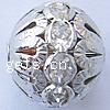 Ball Rhinestone Spacer, with Zinc Alloy, Round, plated 15mm Approx 2mm 