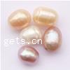 No Hole Cultured Freshwater Pearl Beads, Rice, natural, mixed colors, 9-11mm, Approx 