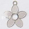 Filigree Stainless Steel Stamping Pendant, Flower, original color Approx 1mm 
