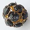 Ball Rhinestone Spacer, Brass, Round, plated, with rhinestone & hollow 12mm Approx 1.5mm 