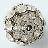 Ball Rhinestone Spacer, with Brass, Round nickel free, 21mm Approx 2.5mm 