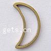 Brass Linking Ring, Moon, plated 