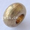 Groß Loch Messing Perlen , Rondell, plattiert, keine, 7x4mm, Bohrung:ca. 3mm, 5000PCs/Tasche, verkauft von Tasche