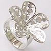 Brass Filigree Ring Base, Flower, plated, adjustable 25mm, US Ring .5 