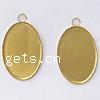 Brass Pendant Cabochon Setting, Flat Oval, plated nickel & cadmium free Inner Approx 