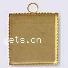 Brass Pendant Cabochon Setting, Square, plated nickel & cadmium free Inner Approx 14.5mm 