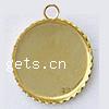 Brass Pendant Cabochon Setting, Flat Round, plated nickel & cadmium free Inner Approx 19.5mm 