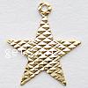 Brass Stamping Pendants, Star, plated, flower cut Approx 1mm 