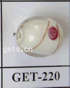 Handmade Lampwork Beads, Drum, 16mm, Sold by PC