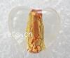 Gold Foil Lampwork Beads, heart, 14x16x8mm, Sold by PC