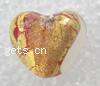 Gold Foil Lampwork Beads, heart, 14x12x10mm, Sold by PC
